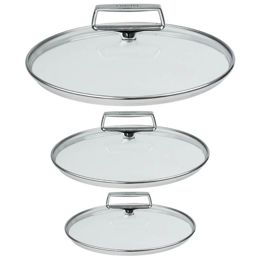 Lot de 3 Couvercles en verre bombé Castel'Pro Cristel