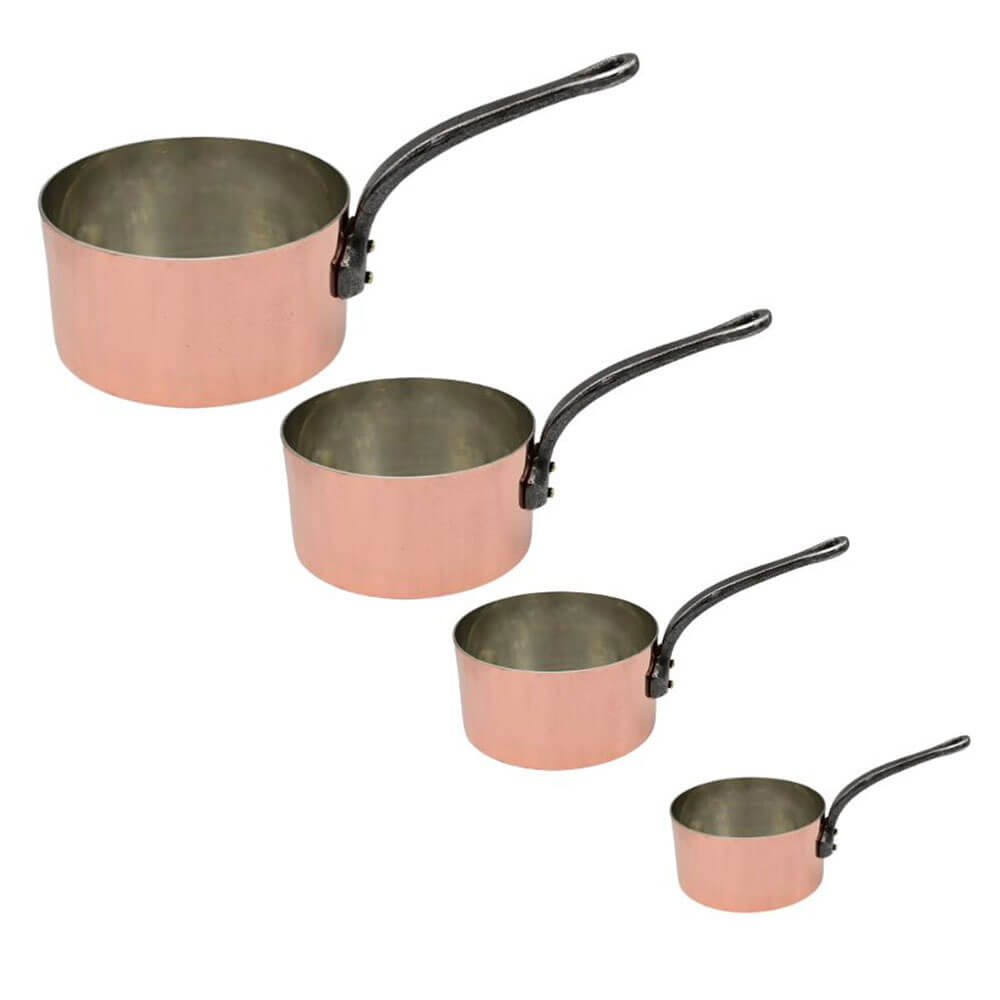 Lot de 4 Casseroles Cuivre Etamées - ATELIER DU CUIVRE
