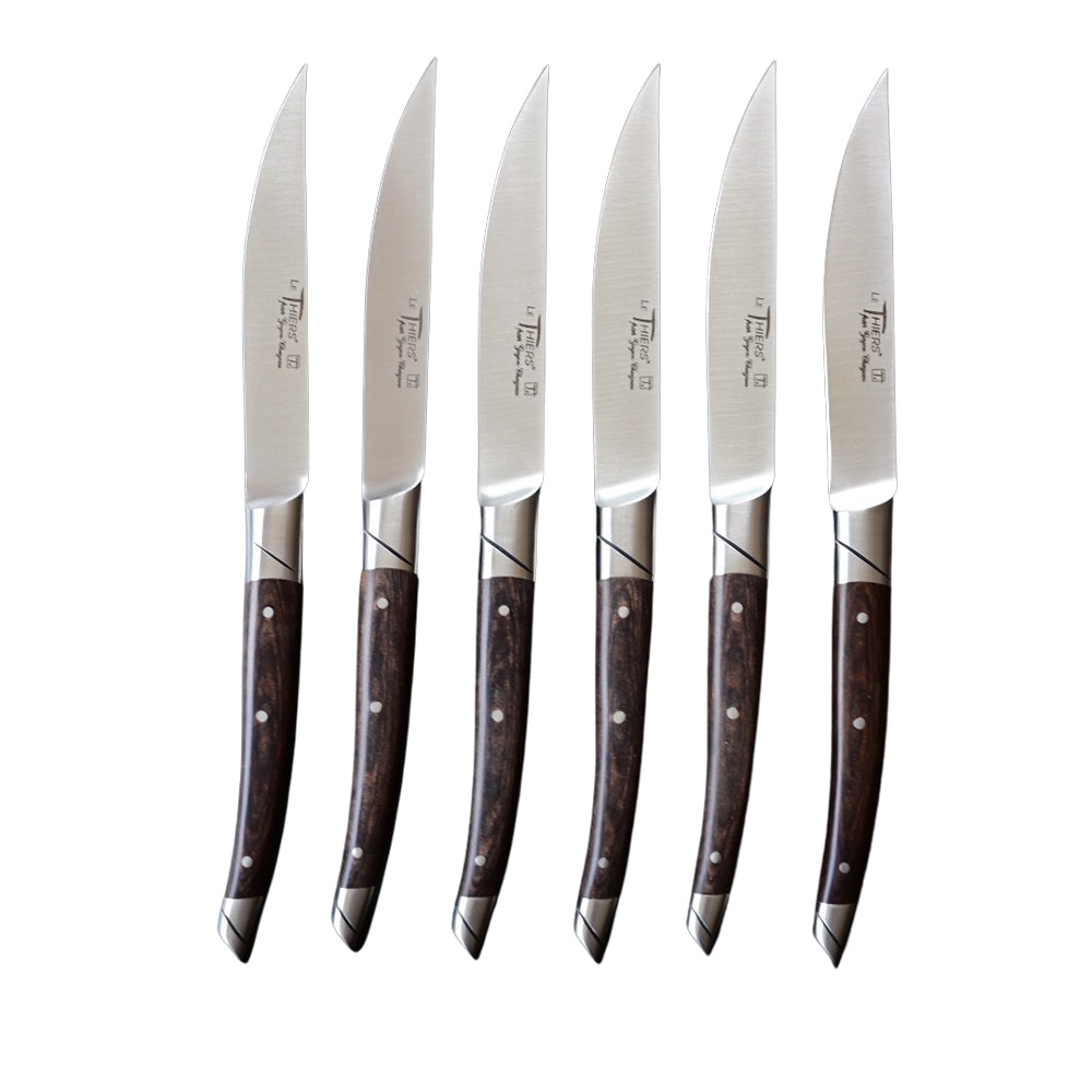 6 couteaux avantage avec manche paperstone couleur mocha de la coutellerie Goyon-Chazeau