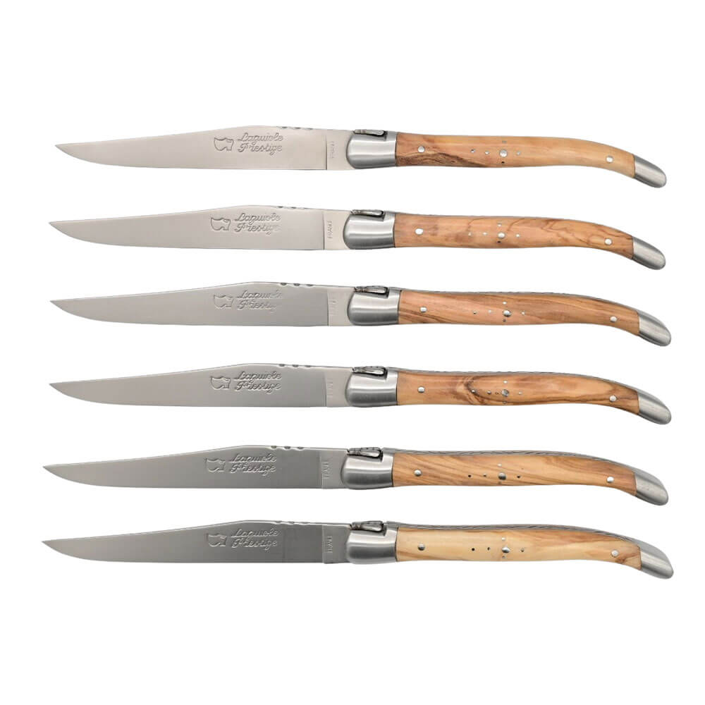 6 couteaux Laguiole Prestige manches en Olivier - Au Sabot