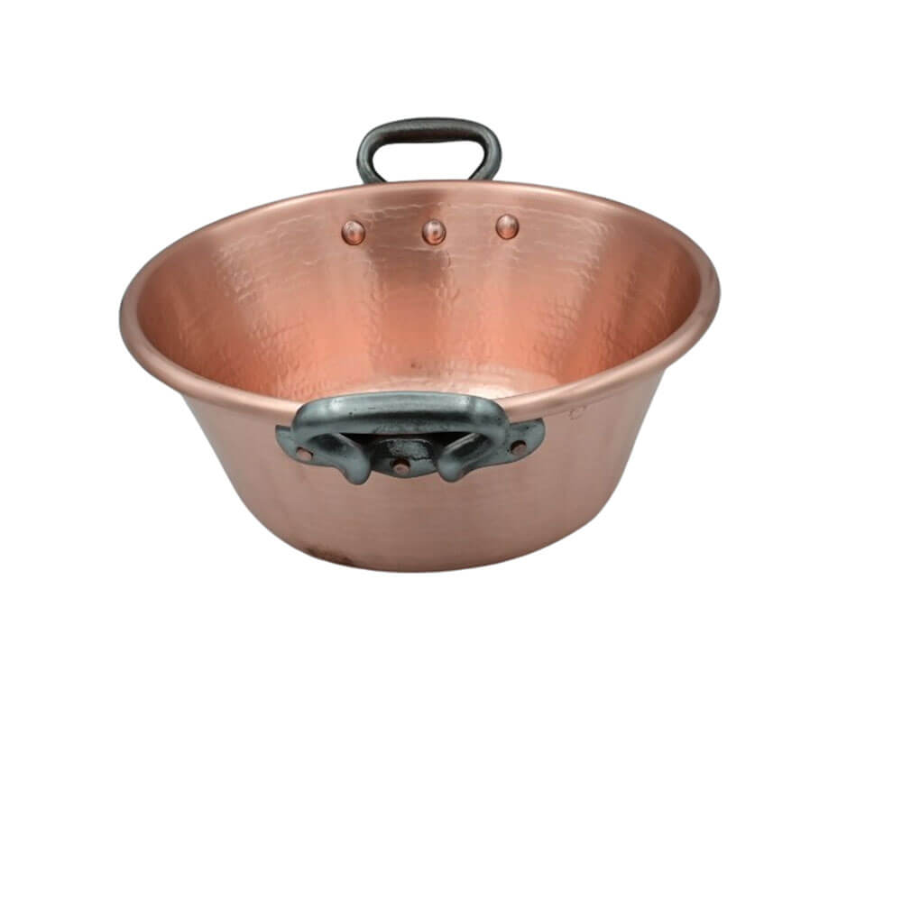 Vue de côté de la Bassine Confiture Cuivre 34cm - ATELIER DU CUIVRE