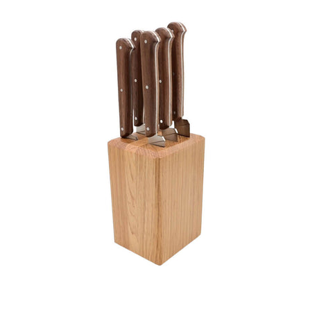 Set de 6 couteaux Le P'TIT TRADI Noyer dans bloc de rangement en chêne massif - GOYON-CHAZEAU