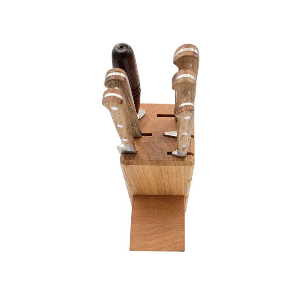 Set de 6 couteaux de cuisine Tradichef dans bloc vu de face - GOYON-CHAZEAU