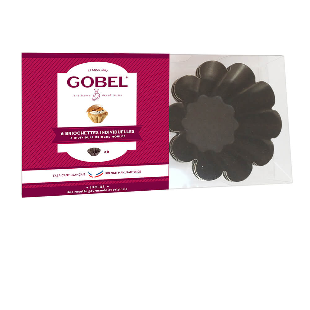 Boîte de 6 moules à briochettes - GOBEL