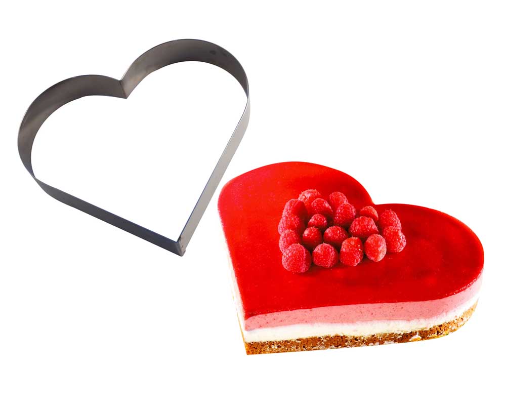 Cadre Inox en forme de Coeur avec entremet - GOBEL