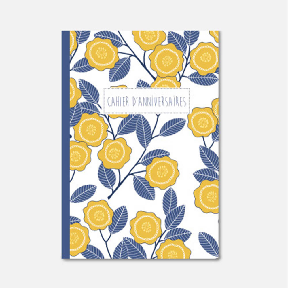 Cahier d'anniversaires motif Fleurs - PASCALE EDITIONS