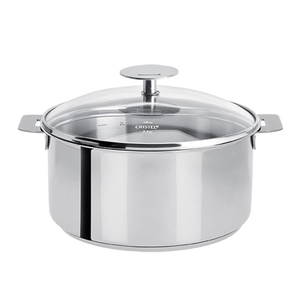 Casserole Mutine Cristel poignée amovible avec couvercle