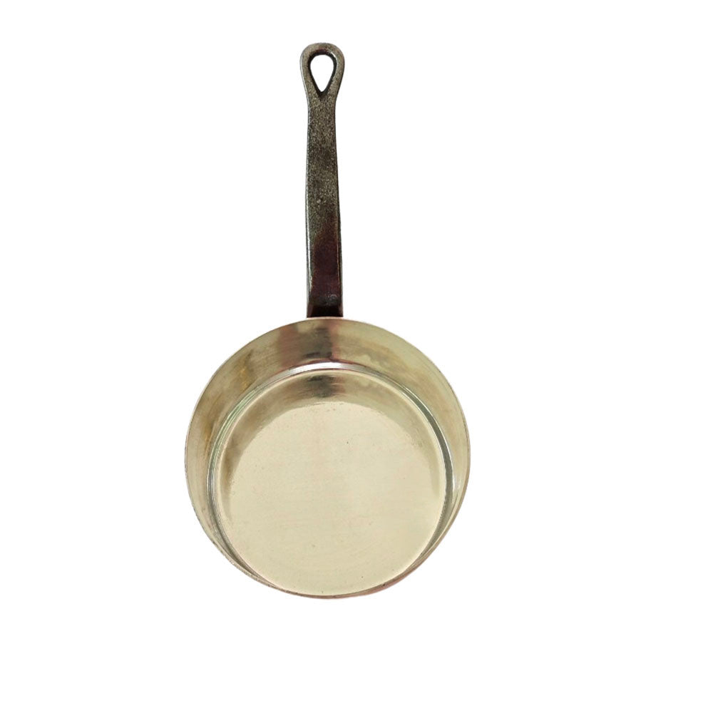 Casserole Cuivre Etamée 12cm vue de l'intérieur - ATELIER DU CUIVRE