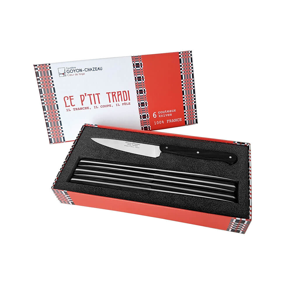 Coffret de 6 couteaux Le P'TIT TRADI Ebène - GOYON-CHAZEAU