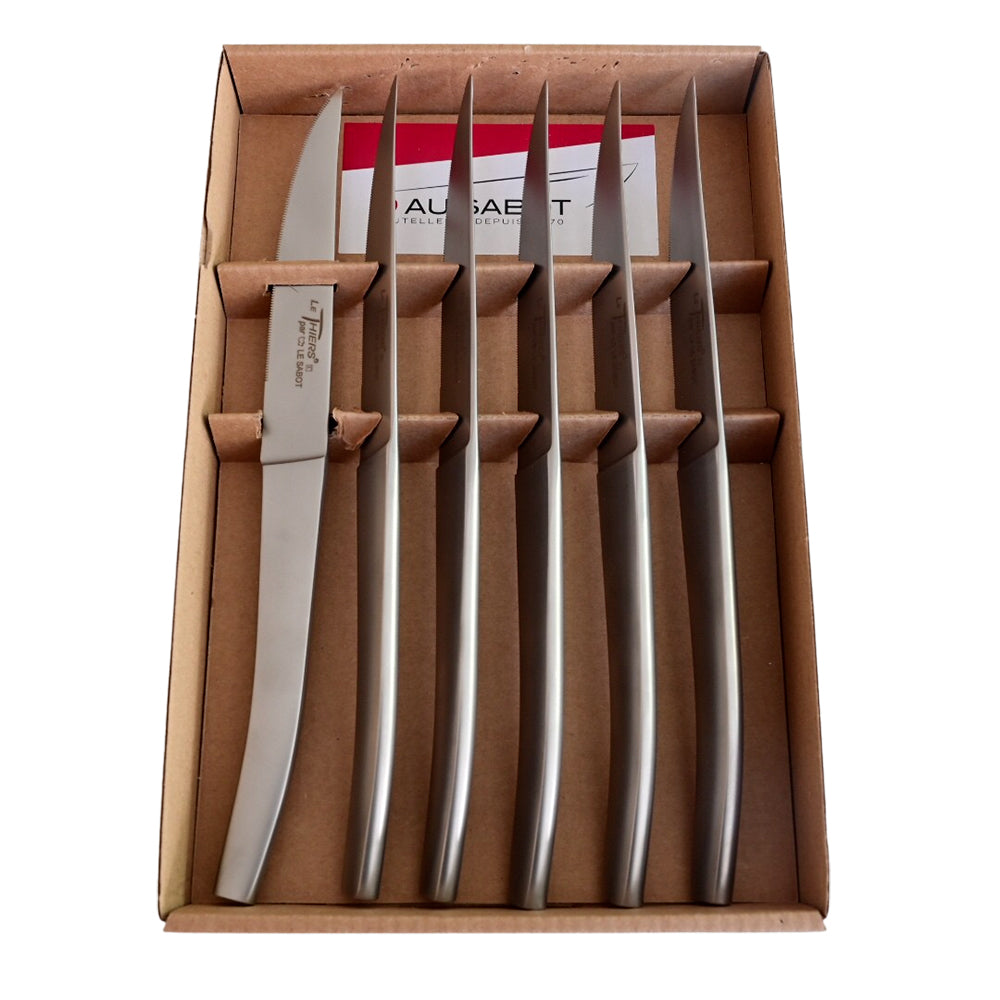 Coffret de 6 couteaux Le Thiers Acier Mat - Au Sabot