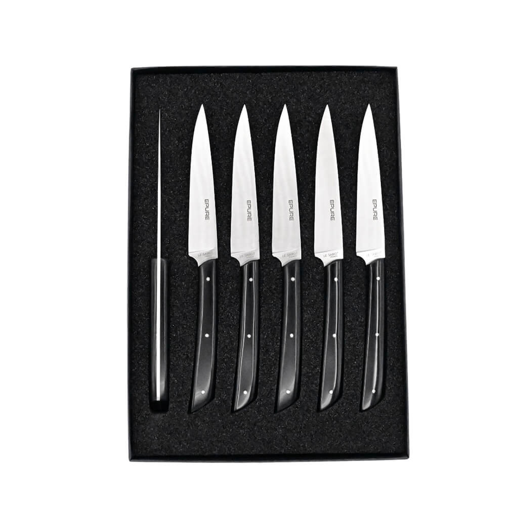 Coffret 6 couteaux Epure Noir - Au Sabot