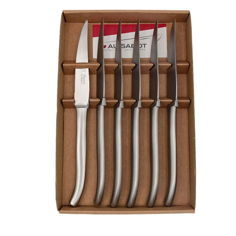 Coffret de 6 couteaux Laguiole Acier mat - Au Sabot