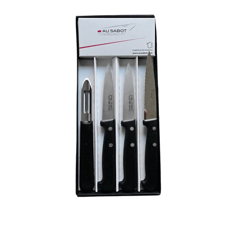 Coffret Couteaux 4 Indispensables Manches Noirs - Au Sabot