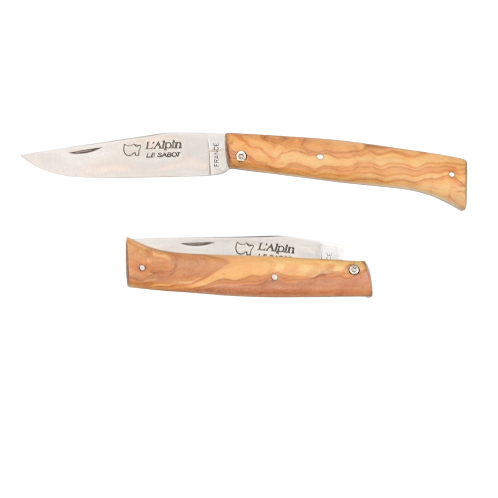 Couteau pliant Alpin Manche en Bois d'Olivier - Au Sabot