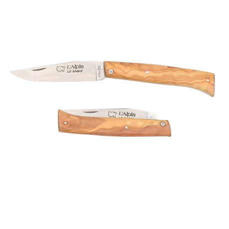 Couteau pliant Alpin Manche en Bois d'Olivier - Au Sabot