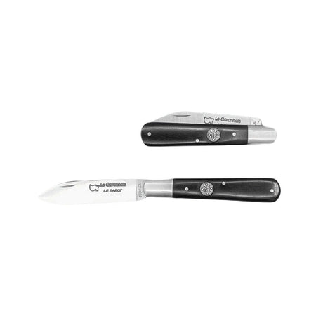 Couteau pliant Garonnais avec Croix Occitane et Manche en Bois d'Ebène - Au Sabot