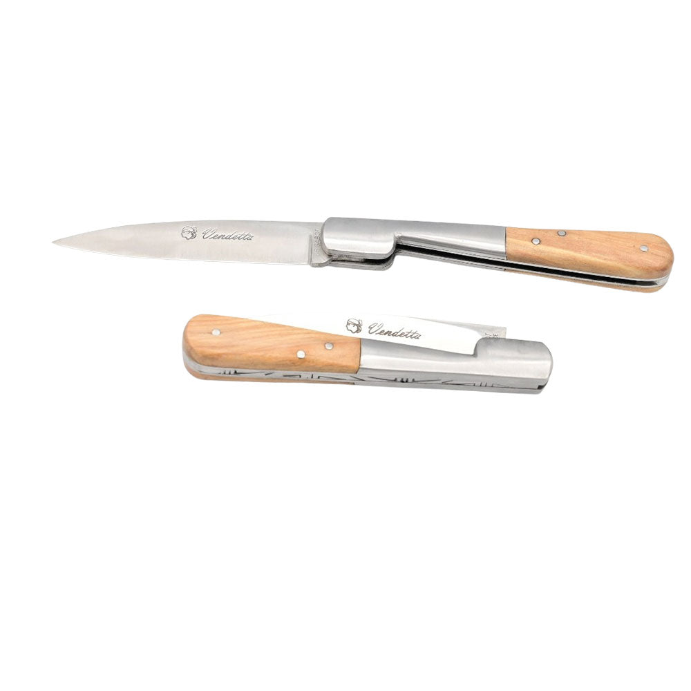 Couteau Pliant Vendetta avec Manche en Olivier - Au Sabot