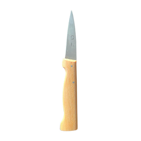 Couteau Saigner 8cm Lame Carbone Manche en Hêtre - Au Sabot