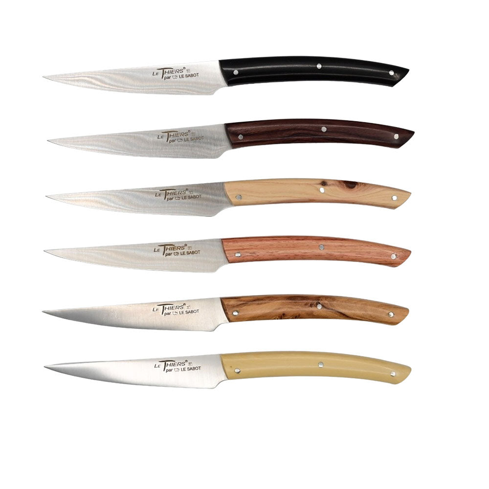 6 couteaux Le Thiers Manches en bois panachés - Au Sabot