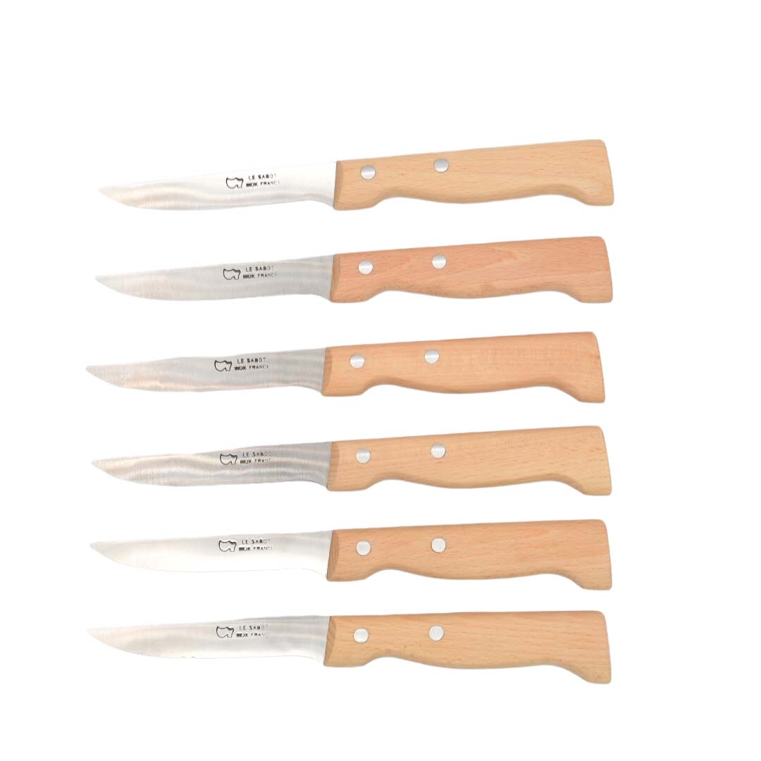 Couteaux à Steak manche bois de Hêtre - Au Sabot