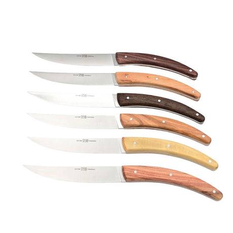 6 couteaux Styl'Ver Brasserie Bois Assortis - GOYON-CHAZEAU