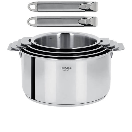 Ensemble de 4 Casseroles inox Casteline avec 2 poignées Zenith OFFERTES - CRISTEL
