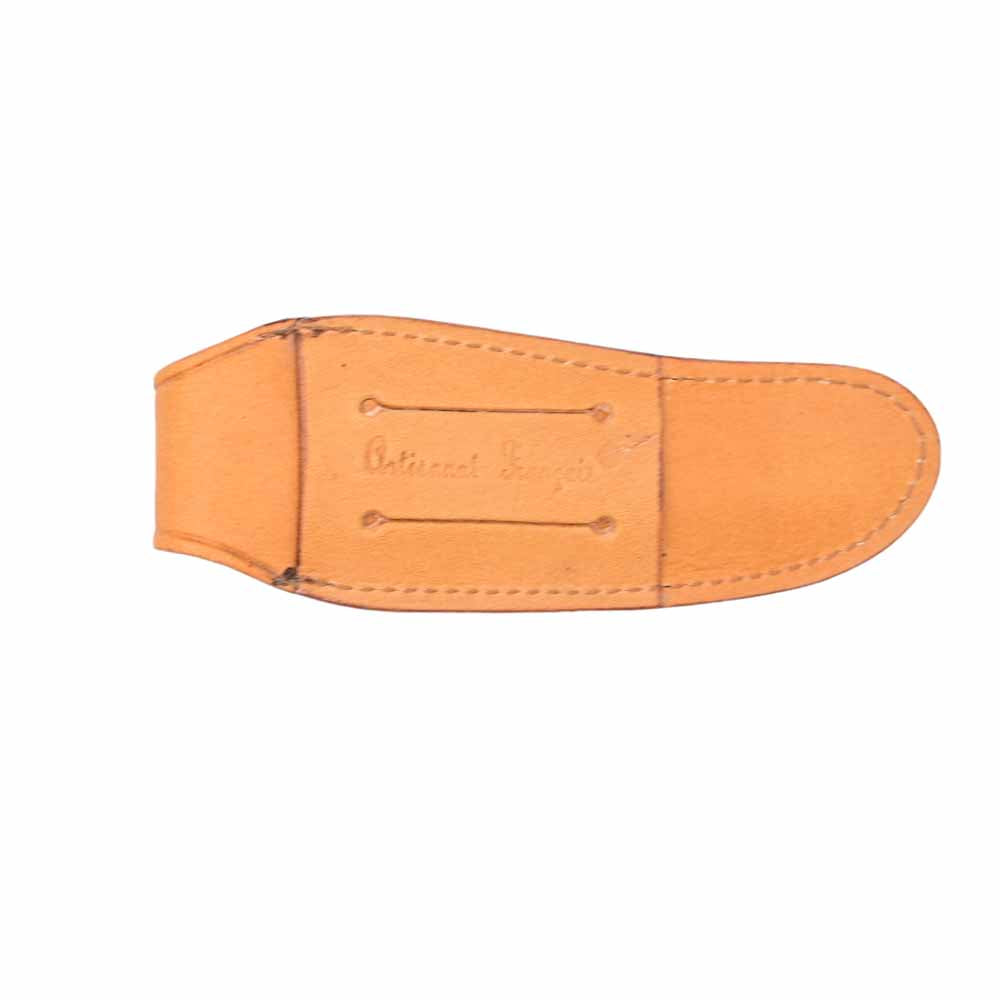 Arrière de l'étui en Cuir de couleur Miel pour Couteau Pliant Laguiole - Au Sabot