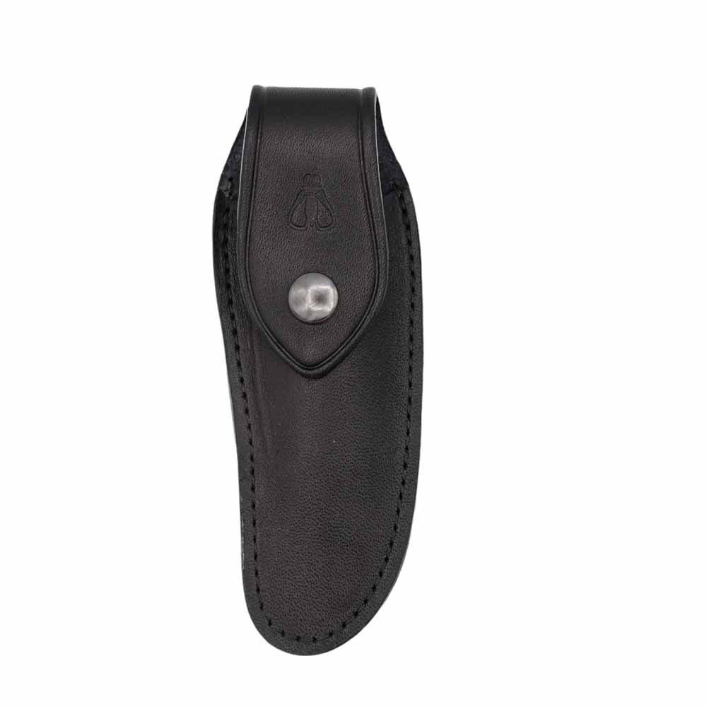 Face de l'étui en Cuir de couleur Noire pour Couteau Pliant Laguiole - Au Sabot