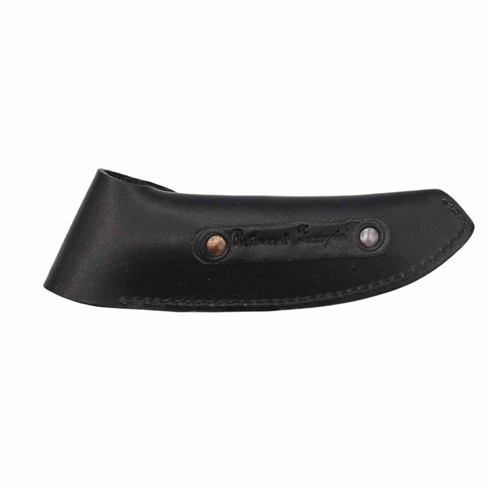 Arrière de l'étui en Cuir noir pour Couteau Pliant Le Thiers - Au Sabot