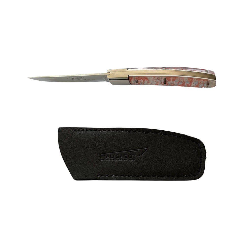 Couteau Pliant Le Thiers avec Etui Noir OFFERT vu de profil - Au Sabot