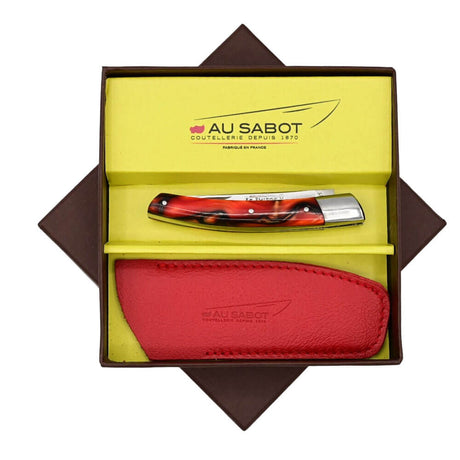 Coffret avec couteau Pliant Le Thiers avec Etui Rouge OFFERT - Au Sabot