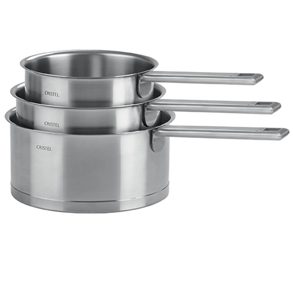 Lot de 3 Casseroles CRISTEL Strate poignée fixe