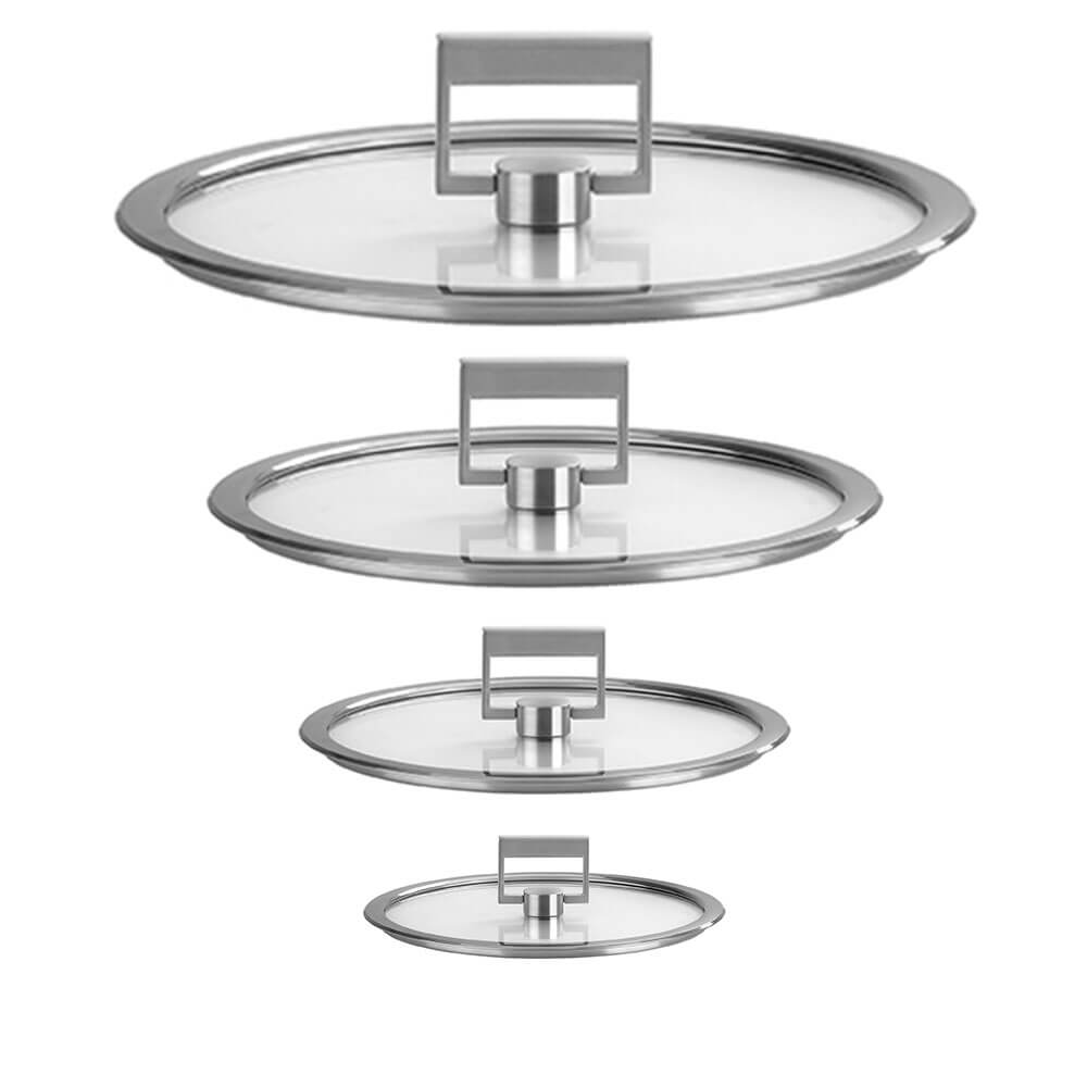 Lot de 4 Couvercles plat CRISTEL Strate poignée fixe