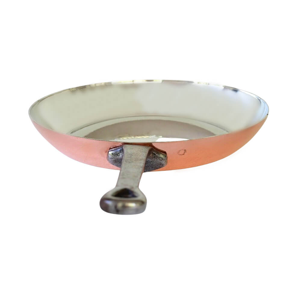 Vue de face de la Poêle Cuivre Etamée 30cm - ATELIER DU CUIVRE