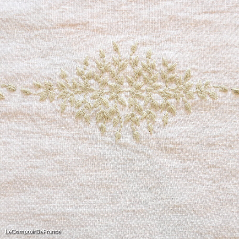 Broderie de la Nappe Reseda blanc - Charvet Editions