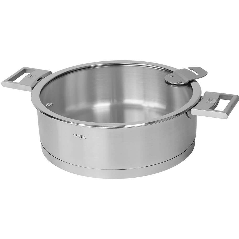 Sauteuse inox STRATE Cristel avec couvercle et anses amovibles