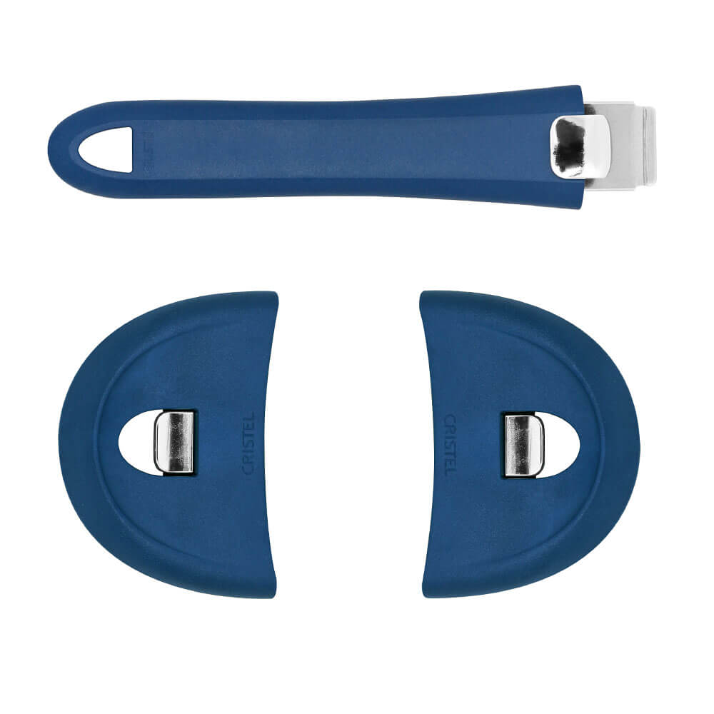 Ensemble poignée + 2 anses Mutine Cristel Bleu