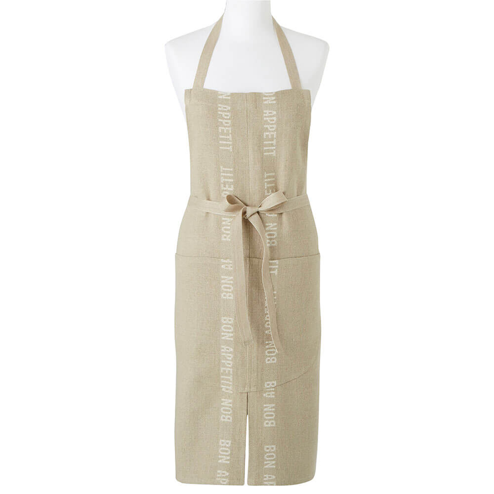 Tablier Bon Appétit Lin Blanc 85 x 83 cm - Charvet Editions