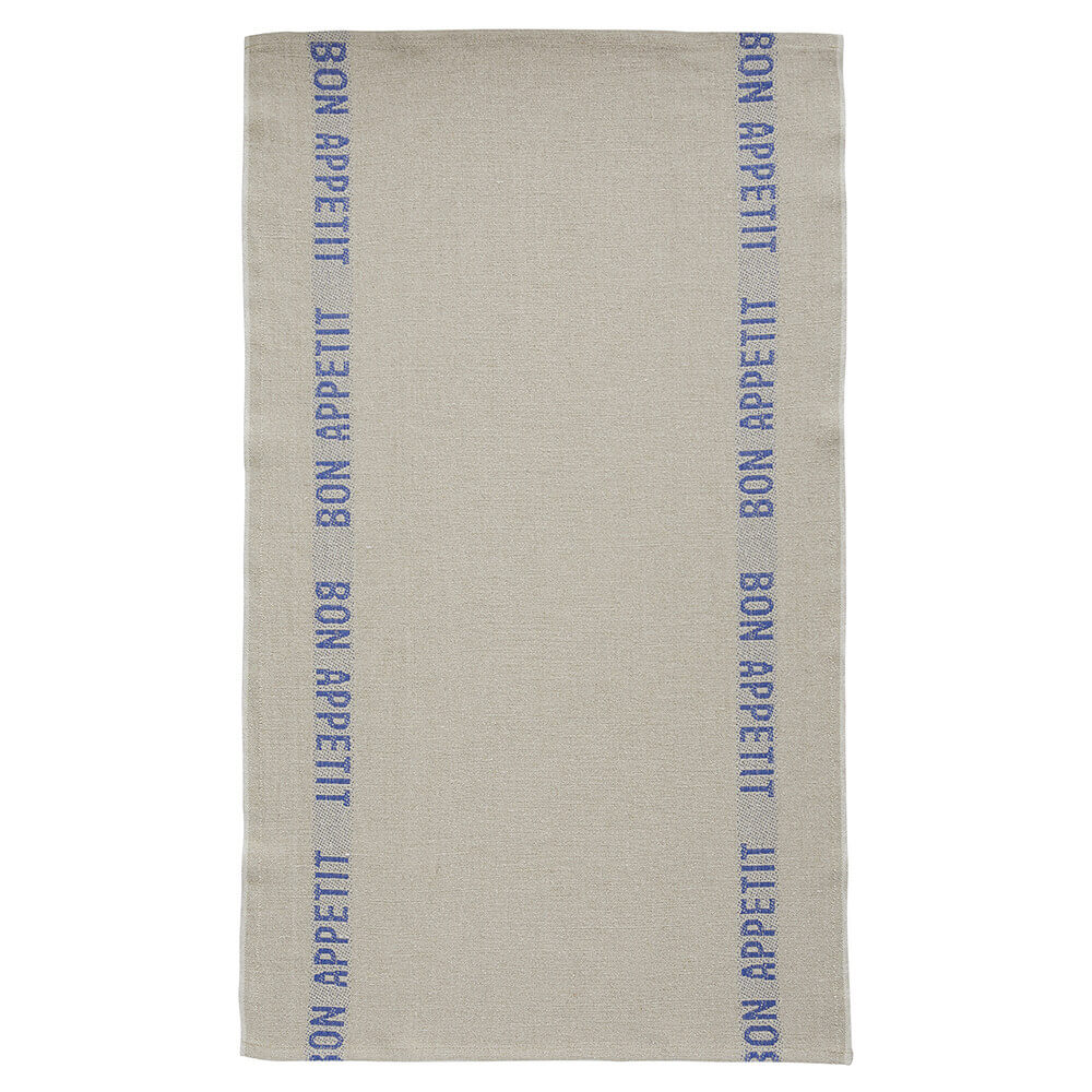 Torchon Bon Appétit Bleu et Lin - Charvet Editions