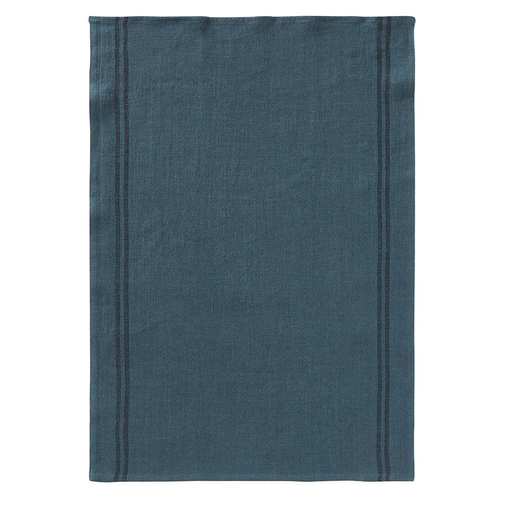 Torchon Country 52x75cm petrole - Charvet Editions