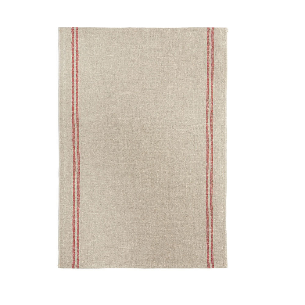 Torchon Lin Lavé Country 52x75cm Rouge - Charvet Editions