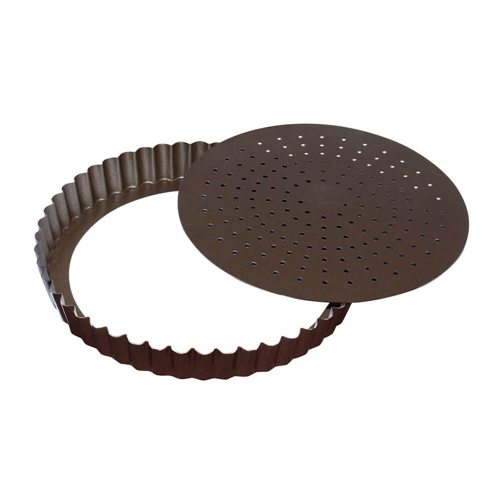 Tourtière ronde cannelée perforée antiadhérente - GOBEL