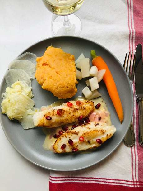 Lotte rôtie aux légumes d'hiver