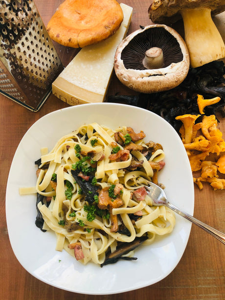 Pâtes fraîches aux champignons