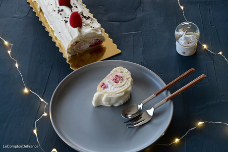 Recette bûche de Noël Vanille Framboise
