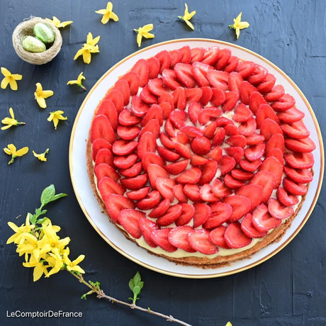 Tarte aux fraises sur biscuit Breton