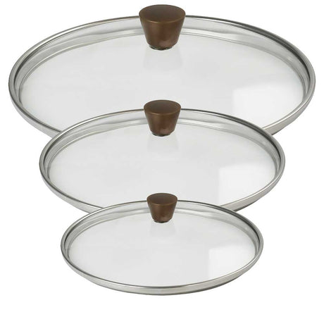 trois couvercles de taille différentes cristel