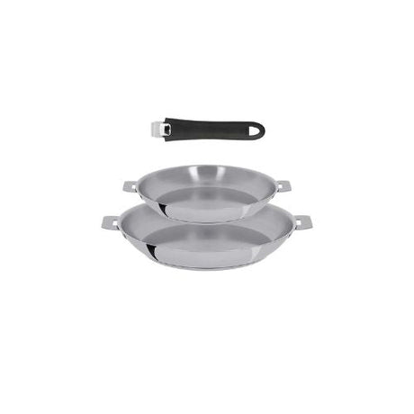 Poêle inox manche amovible