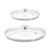 Lot 2 Couvercles en verre avec Pontet inox - DE BUYER