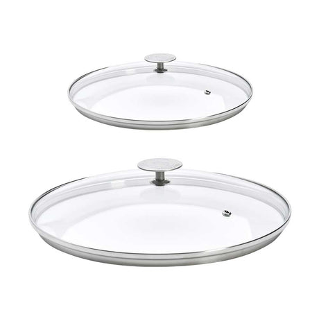 Lot 2 Couvercles en verre avec Pontet inox - DE BUYER